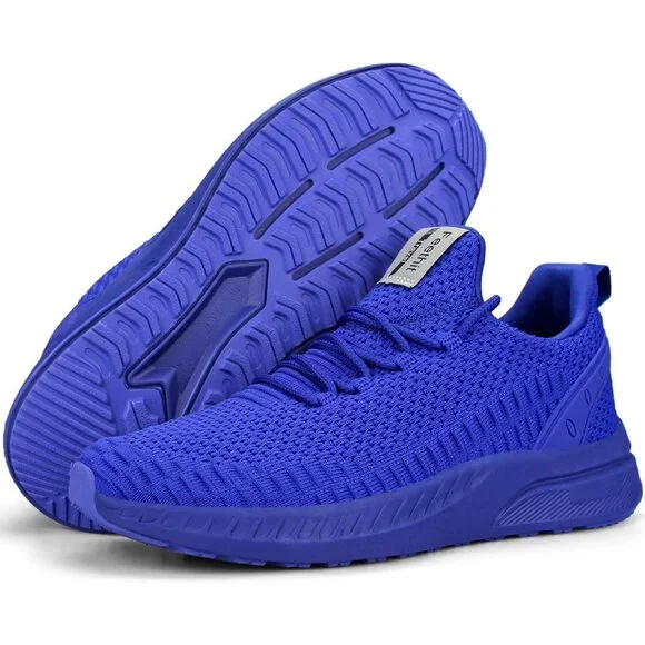 Men's Royal Blue Non Slip Lightweight Workout Breathable Mesh Fashion Sneakers